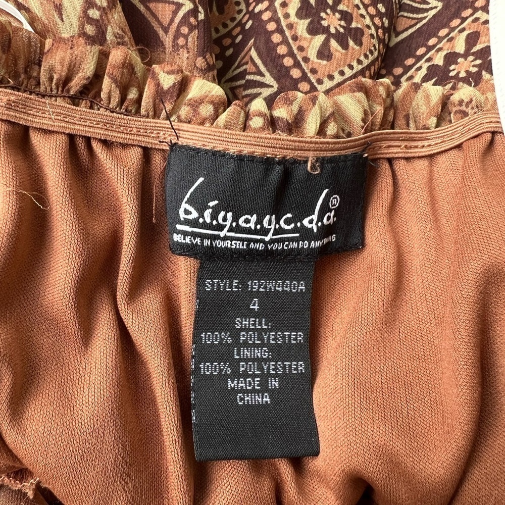 Vintage Halter Dress Boho Fall Earth-tone Women 
Size 4 Elegant Brown Patterned - Picture 6 of 6